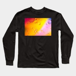 Abstract - Oil and Water on a Coloured background Long Sleeve T-Shirt